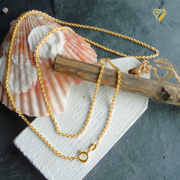 Collier Kette Anker rund 1,9mm Silber vergoldet 42cm