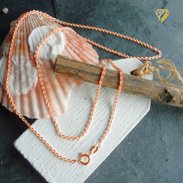 Collier Kette Anker rund 1,9mm Silber rosévergoldet 45cm