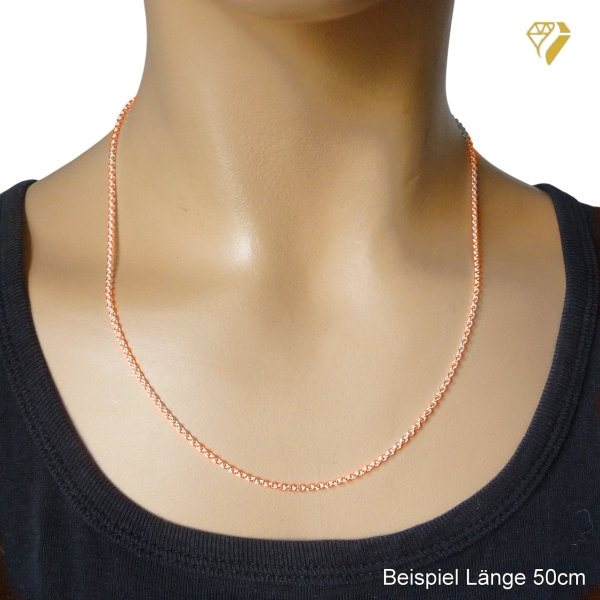 Collier Kette Anker rund 2,3mm Silber rosé vergoldet 42cm