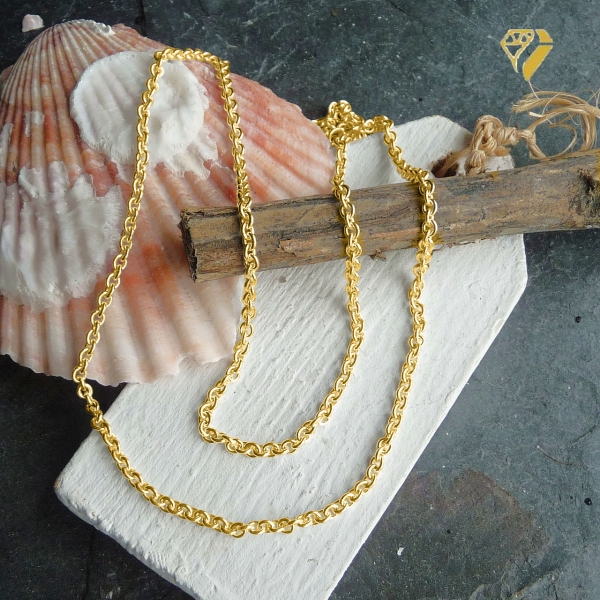 Collier Kette Anker rund 2,3mm 14Kt 585 GOLD 42cm