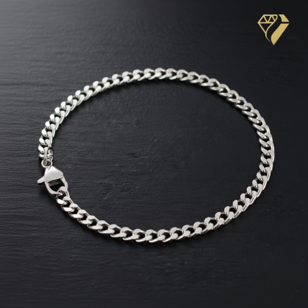 Armband Panzer 4mm Silber 925 21cm