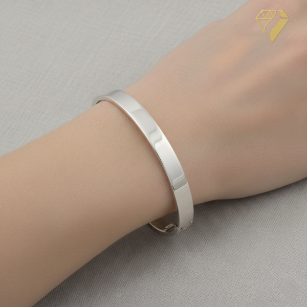 Armreif eckig oval 10mm 925 Sterling Silber