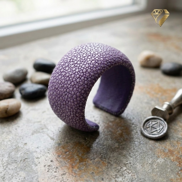 Armspange Rochenleder LAVENDEL 40mm