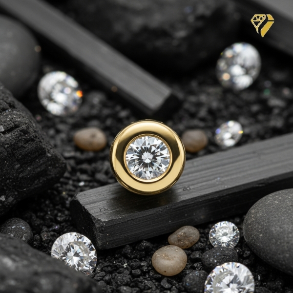 Anhänger 4,9mm rund mit Diamant 0,10ct 14Kt 585 GOLD