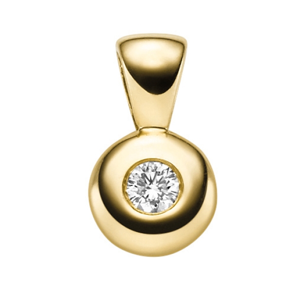 Anhänger 7,4mm rund mit Diamant 0,10ct 14Kt 585 GOLD
