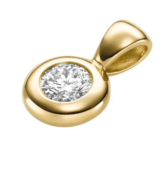Anhänger 7,4mm rund mit Diamant 0,15ct 14Kt 585 GOLD
