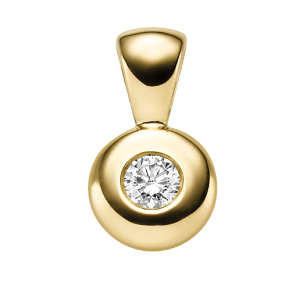 Anhänger 7,4mm rund mit Diamant 0,15ct 14Kt 585 GOLD