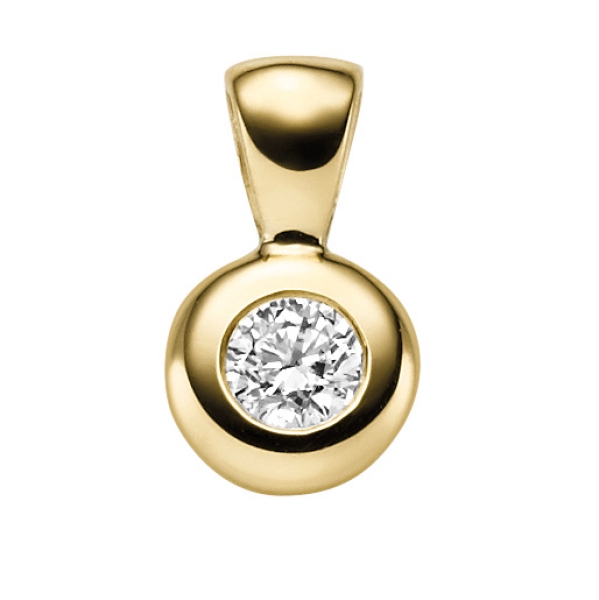 Anhänger 7,7mm rund mit Diamant 0,25ct 14Kt 585 GOLD