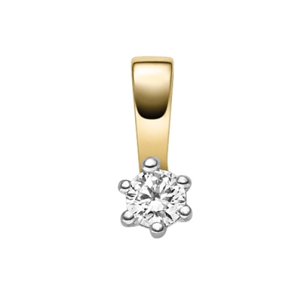 Anhänger 4,2mm rund mit Diamant 0,15ct 14Kt 585 GOLD