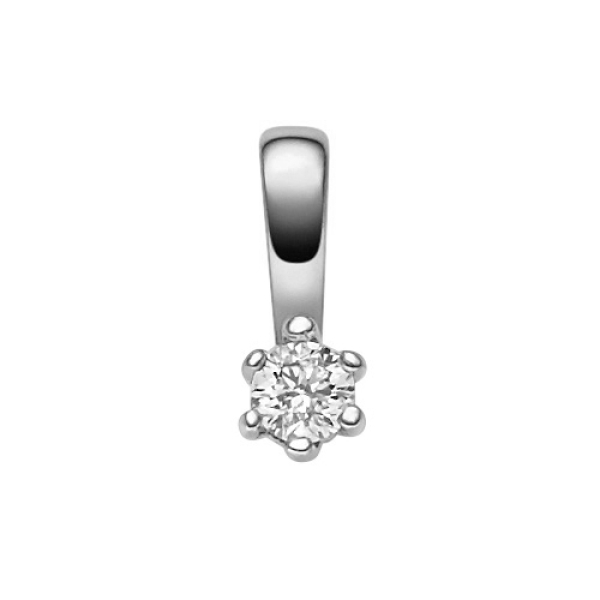 Anhänger 3,6mm rund mit Diamant 0,10ct 14Kt 585 WEISSGOLD