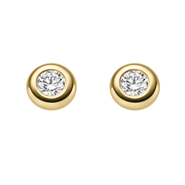 Ohrstecker rund 5,7mm mit Diamant 0,25ct 14Kt 585 GOLD