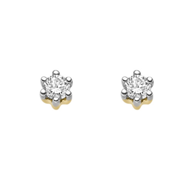 Ohrstecker 2,9mm mit Diamant 0,10ct 14Kt 585 GOLD