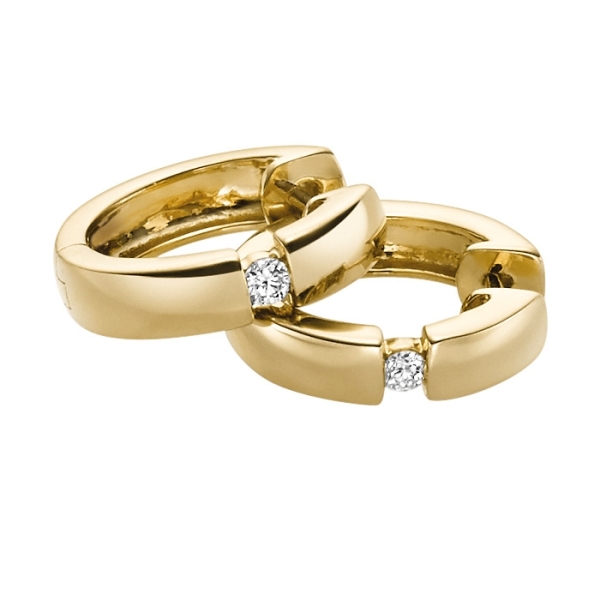 Creolen 13mm Brillanten 0,06ct 14 Kt 585 GOLD