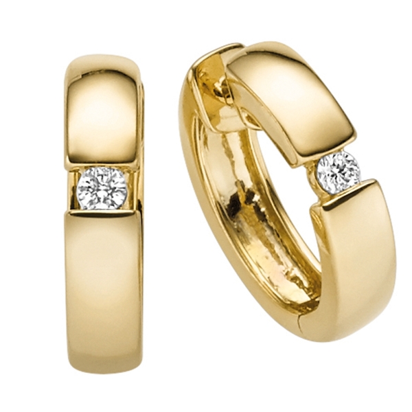 Creolen 13mm Brillanten 0,06ct 14 Kt 585 GOLD