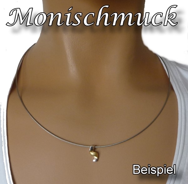 Anhänger bicolor gold matt 925 Silber