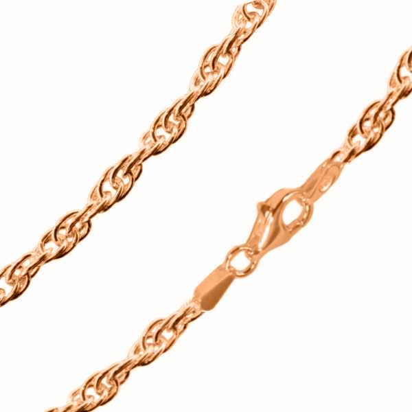 Kette Collier Doppelankerkette gedreht Silber 925, vergoldet, rosé vergoldet 50cm