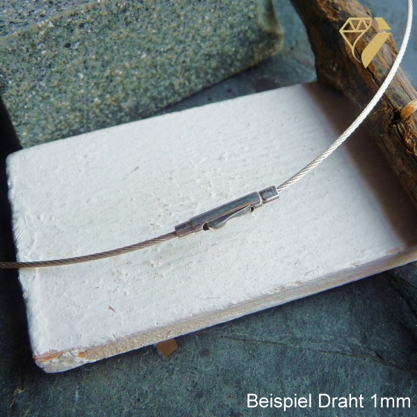 Exklusives Edelstahl Collier 1 oder 1,5mm mit Krokodilverschluss