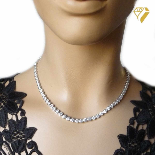 Collier mit Zirkonia 5mm 925 Silber 42cm