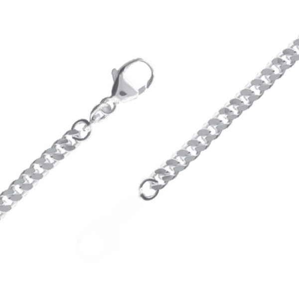 Armband Panzer 4mm Silber 925 21cm