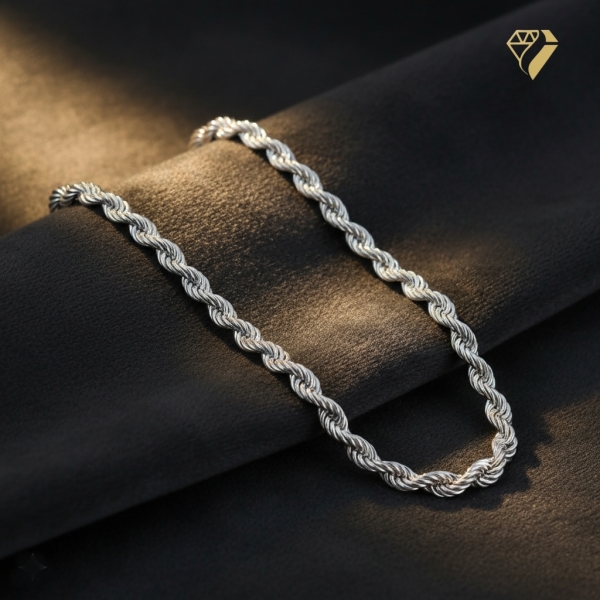 Collier Kette 5,5mm Kordelkette Silber 925 50cm