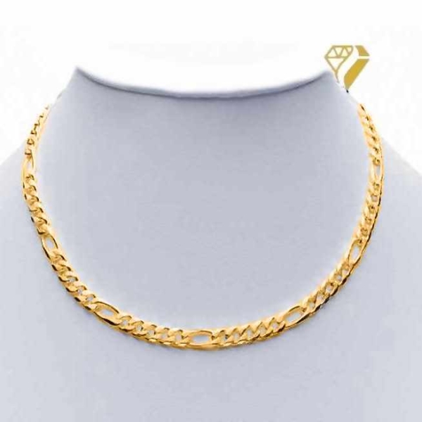 Kette Collier Figaro Muster 4.4 mm Silber 925 vergoldet 50cm