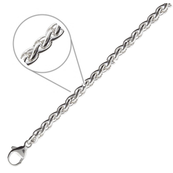Collier Zopfkette 2,1mm 925 Silber 42cm