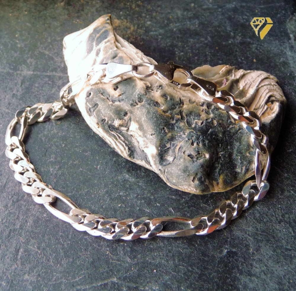 Armband Figaro Muster 5.1 mm Silber 925 21cm