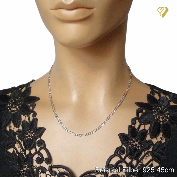 Kette Collier Figaro Muster 3.4mm Silber 925 50cm