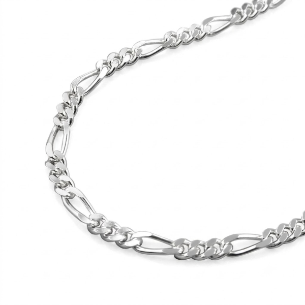 Kette Collier 3,2mm Figaro Panzer Silber 925 50cm