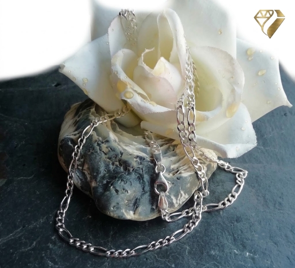 Kette Collier 3,2mm Figaro Panzer Silber 925 80cm