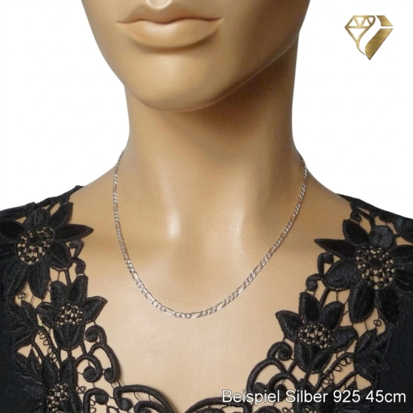 Kette Collier 3,2mm Figaro Panzer Silber 925 42cm