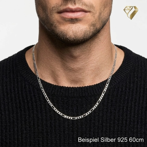 Kette Collier 3,2mm Figaro Panzer Silber 925 60cm
