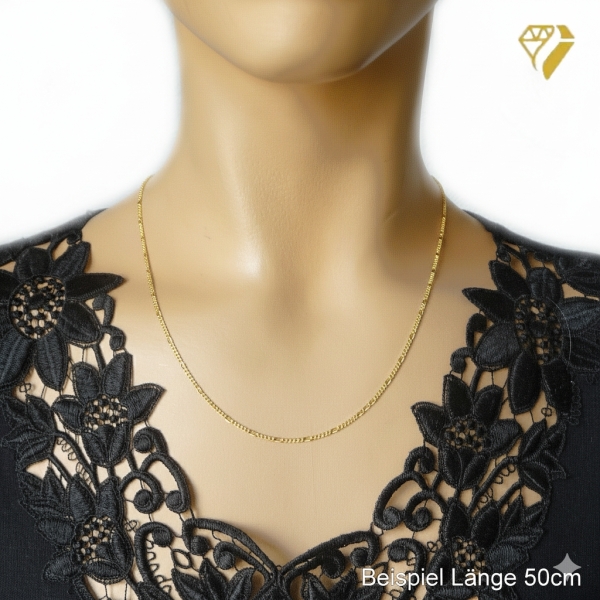 Collier Figaro Panzer flach 1,8mm 8Kt 333 GOLD 42cm