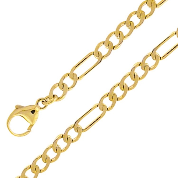 Collier Kette 4mm Figarokette 8Kt GOLD 45cm