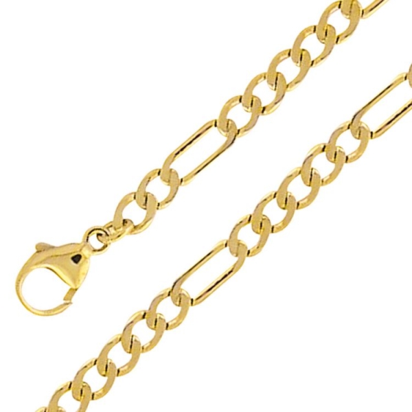 Collier Kette 4mm Figarokette 8Kt GOLD 50cm