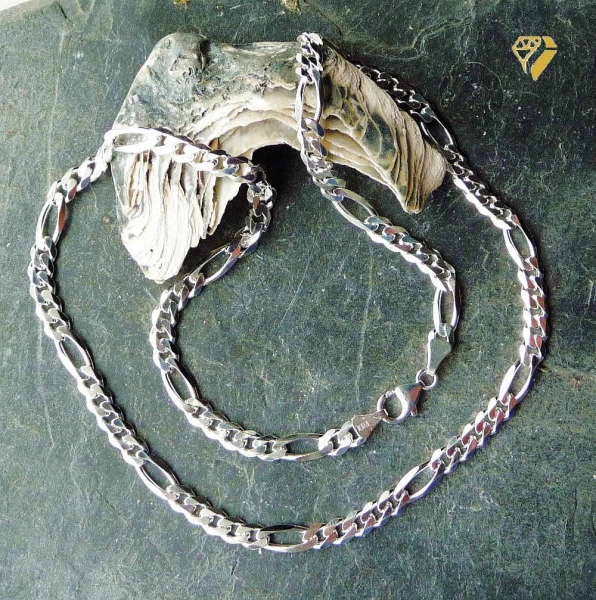 Kette Figaro Muster 5.1 mm Silber 925 55cm