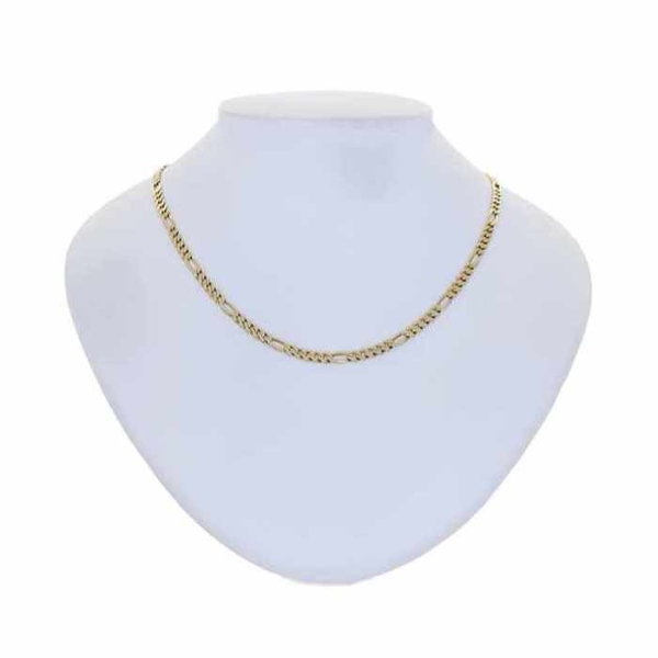 Collier Kette 4mm Figarokette 8Kt GOLD 50cm