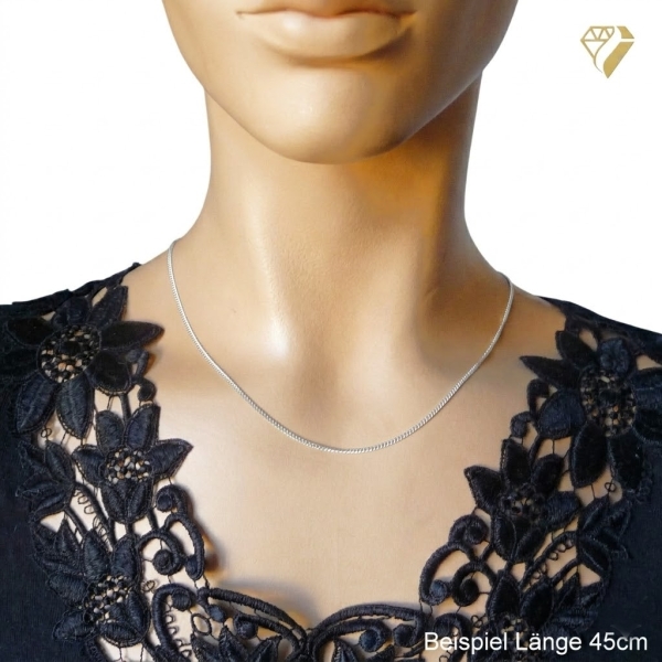 Collier Panzer flach Kette 1,8mm 14Kt WEISSGOLD 40cm