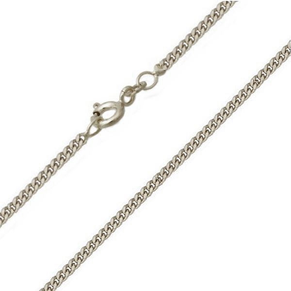 Collier Panzer flach Kette 1,8mm 8Kt 333 WEISSGOLD 40cm