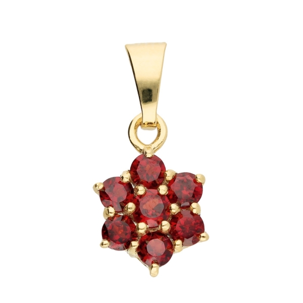 Anhänger 7,7x7,7mm Granat 333 Gold