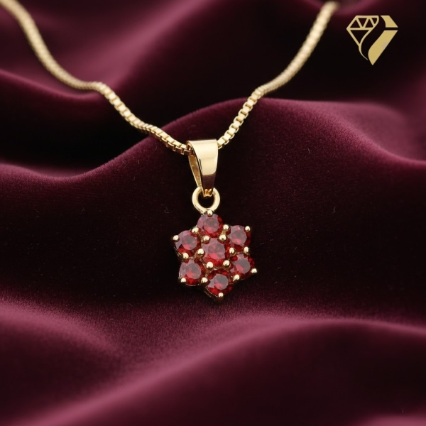 Anhänger 7,7x7,7mm Granat 333 Gold