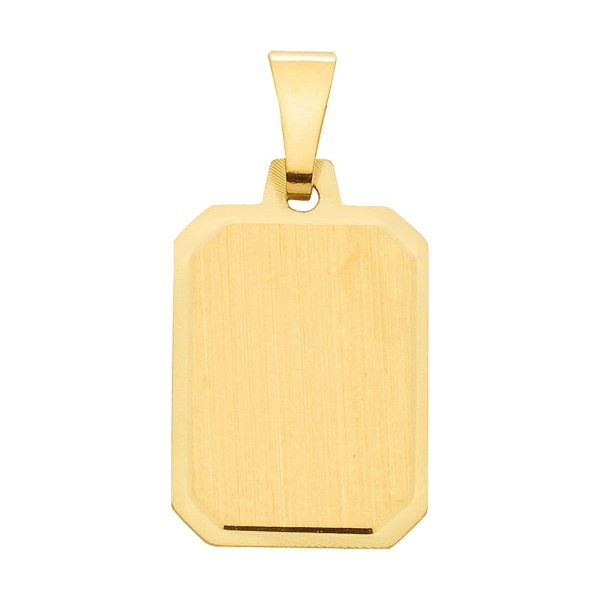 Anhänger Gravurplatte eckig 11x15mm 8Kt Gold