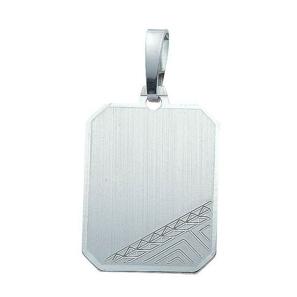 Anhänger Gravurplatte 17,5x13,9mm mattiert 925 Silber