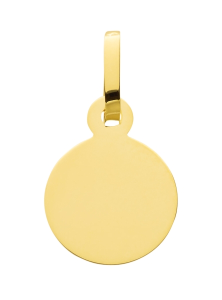 Anhänger Gravurplatte rund 8mm 8Kt Gold