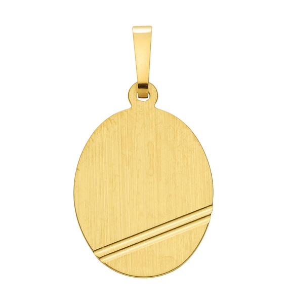 Anhänger Gravurplatte oval 13x16mm 8Kt Gold