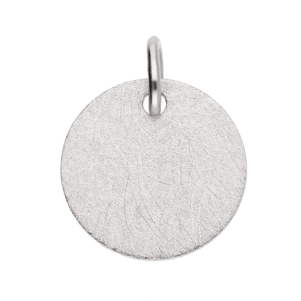 Anhänger Gravurplatte rund  matt struktur 925 Silber