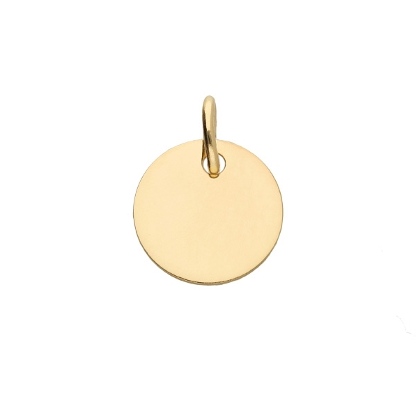 Anhänger Gravurplatte rund 10mm 14Kt 585 Gold