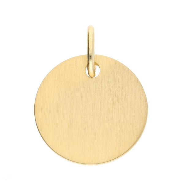 Anhänger Gravurplatte rund mattiert 12mm 8Kt 333 Gold