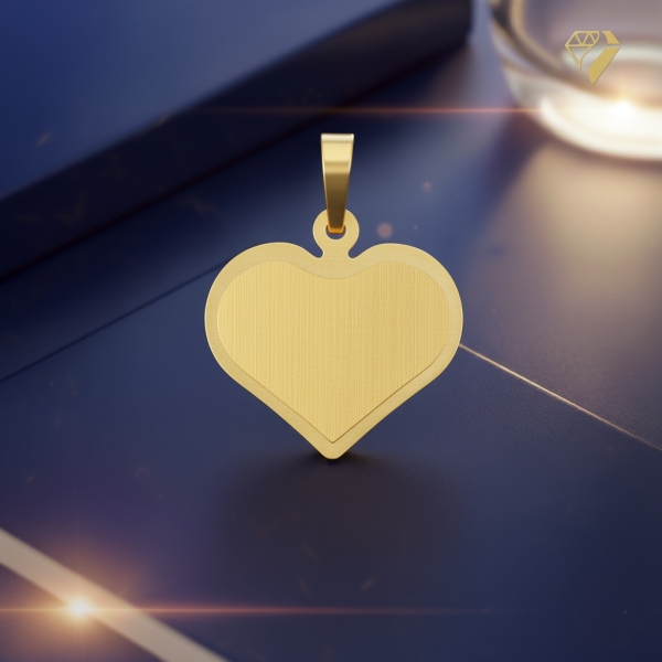 Anhänger Gravurplatte Herz 15x13mm 14Kt Gold