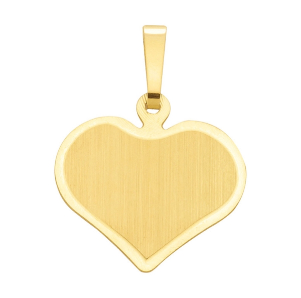 Anhänger Gravurplatte Herz 15x13mm 14Kt Gold